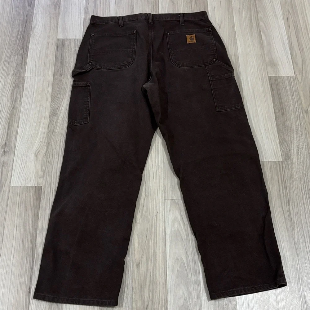 Carhartt Double Knee Canvas Work Distressed Pants Size 36x30 
Made In USA B136 - Picture 6 of 10
